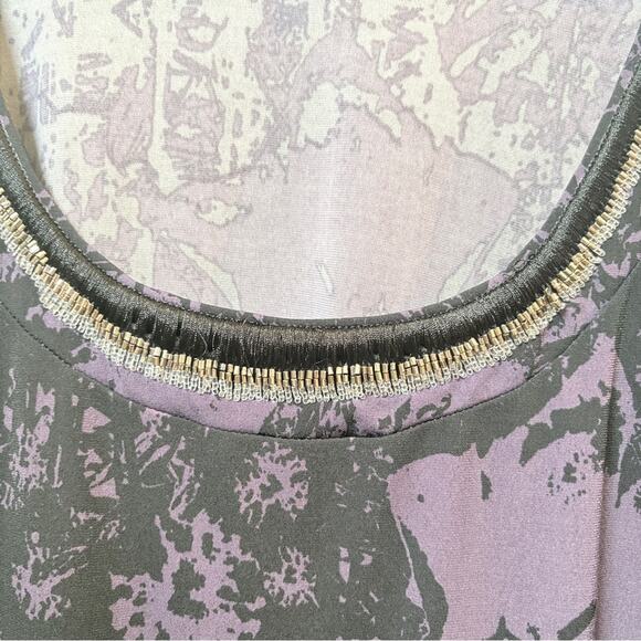 Dana Buchman Black and Purple Graphic 3/4 Sleeve Blouse Women’s 2X Casual - Picture 4 of 6